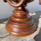 Turned wood lamp with rings