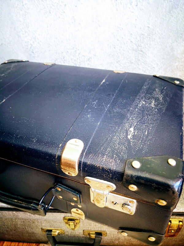 Vintage blue suitcase