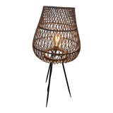 Lampe sur pied en osier