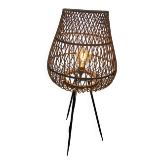 Wicker floor lamp