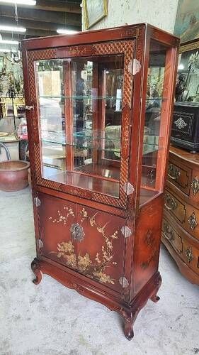 Asian lacquer display cabinet