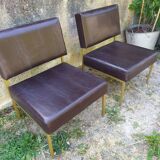 Paire de chauffeuses années 70
