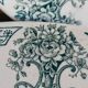 Six old plates iron earth of lunéville model lugano late nineteenth