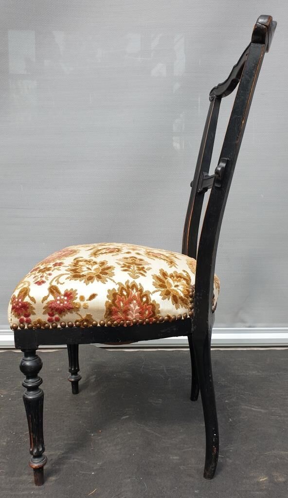 Napoleon III chair blackened wood keystone