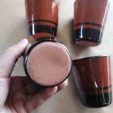 4 vintage glazed stoneware cup timpani