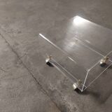 Set of two bedside tables, plexi sofa end, David Lange