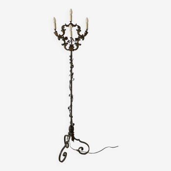 Florentine floor lamp in old metal