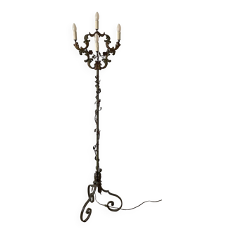 Florentine floor lamp in old metal