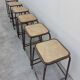 Series of 6 old workshop iron stools 1980