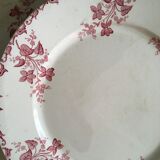 8 flat plates iron earth U&C Sarreguemines Digoin " Margot"