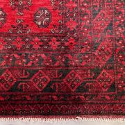 Vintage Afghan Turkoman village rug 195x280 cm, red, black tribal large
