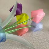 Lampe fleurs 1980
