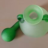 Green eared vial made of Murano glass paste