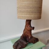 Lampe pied en bois