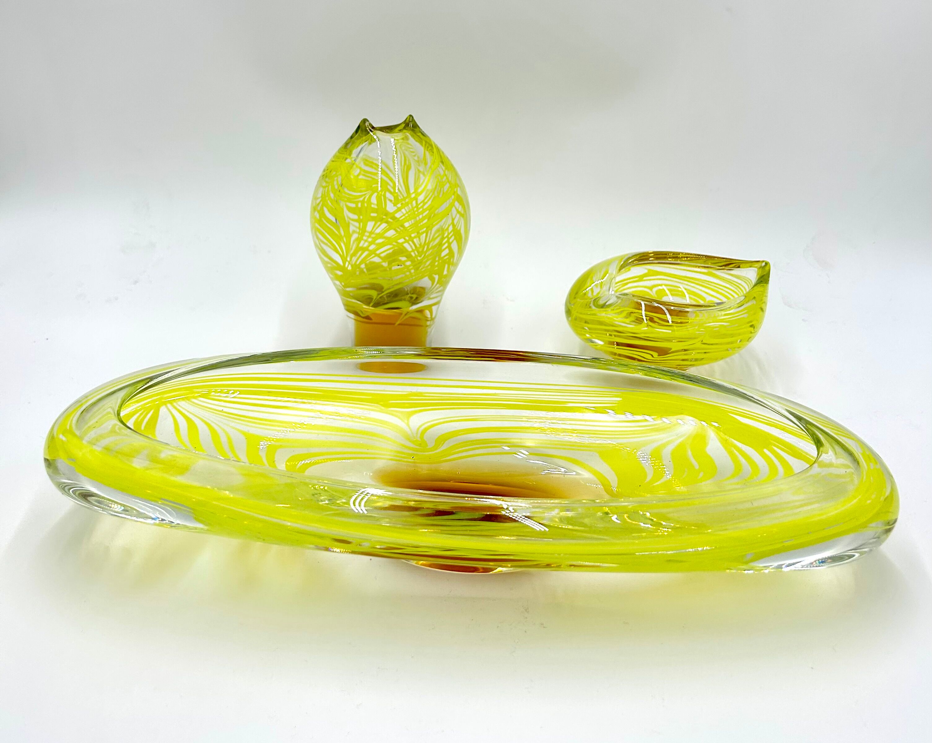Art glass set, designed by Ivo Rozsypal, Crystalex, Czechoslovakia, 1960s