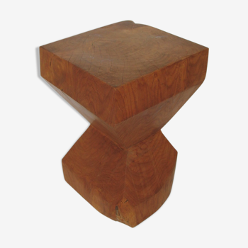 Solid wood stool, 1970s