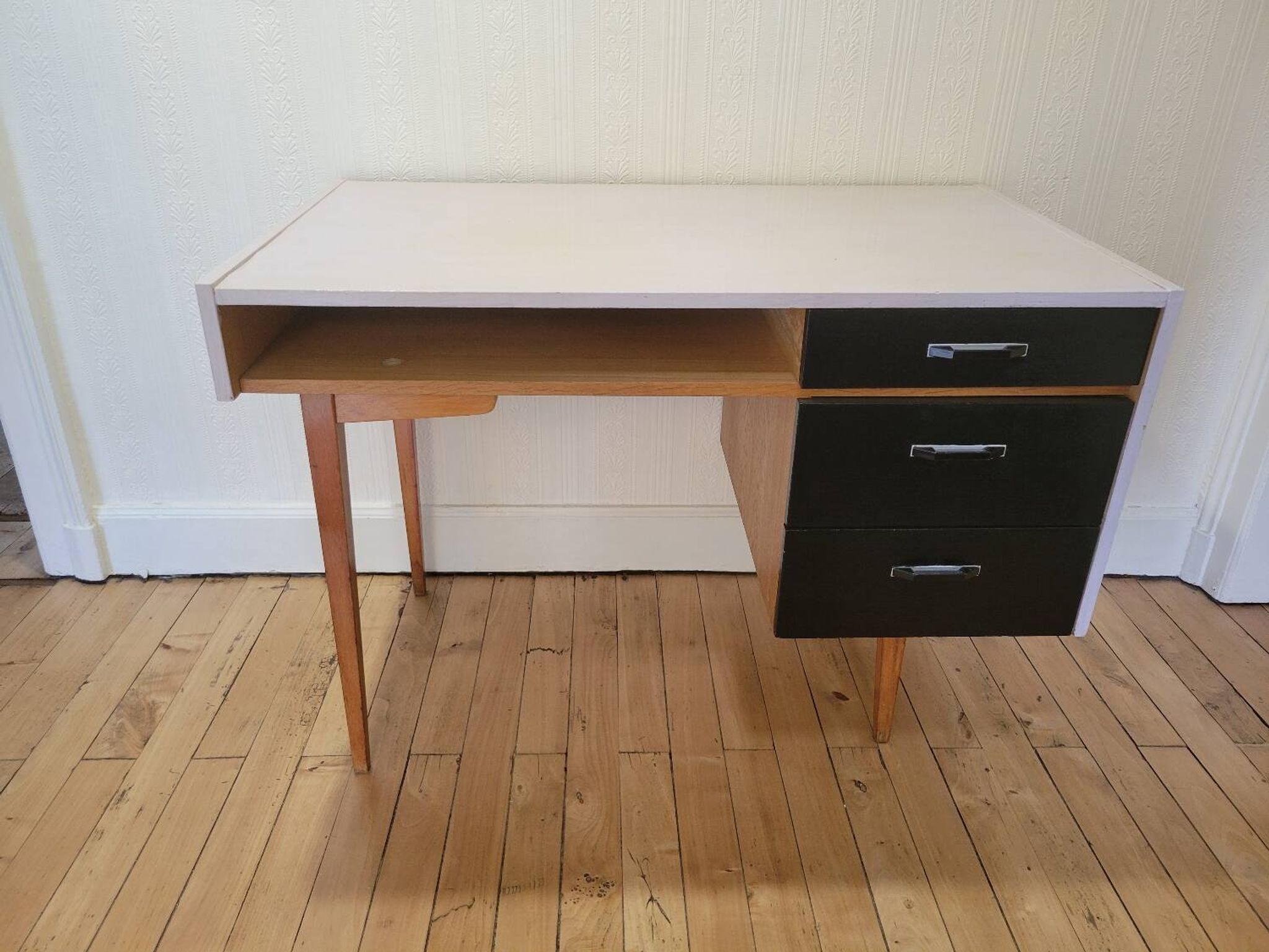 Bureau pieds compas vers1970
