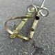 Hollywood Regency wall coat rack, gold brass, hat shelf, 1960s.