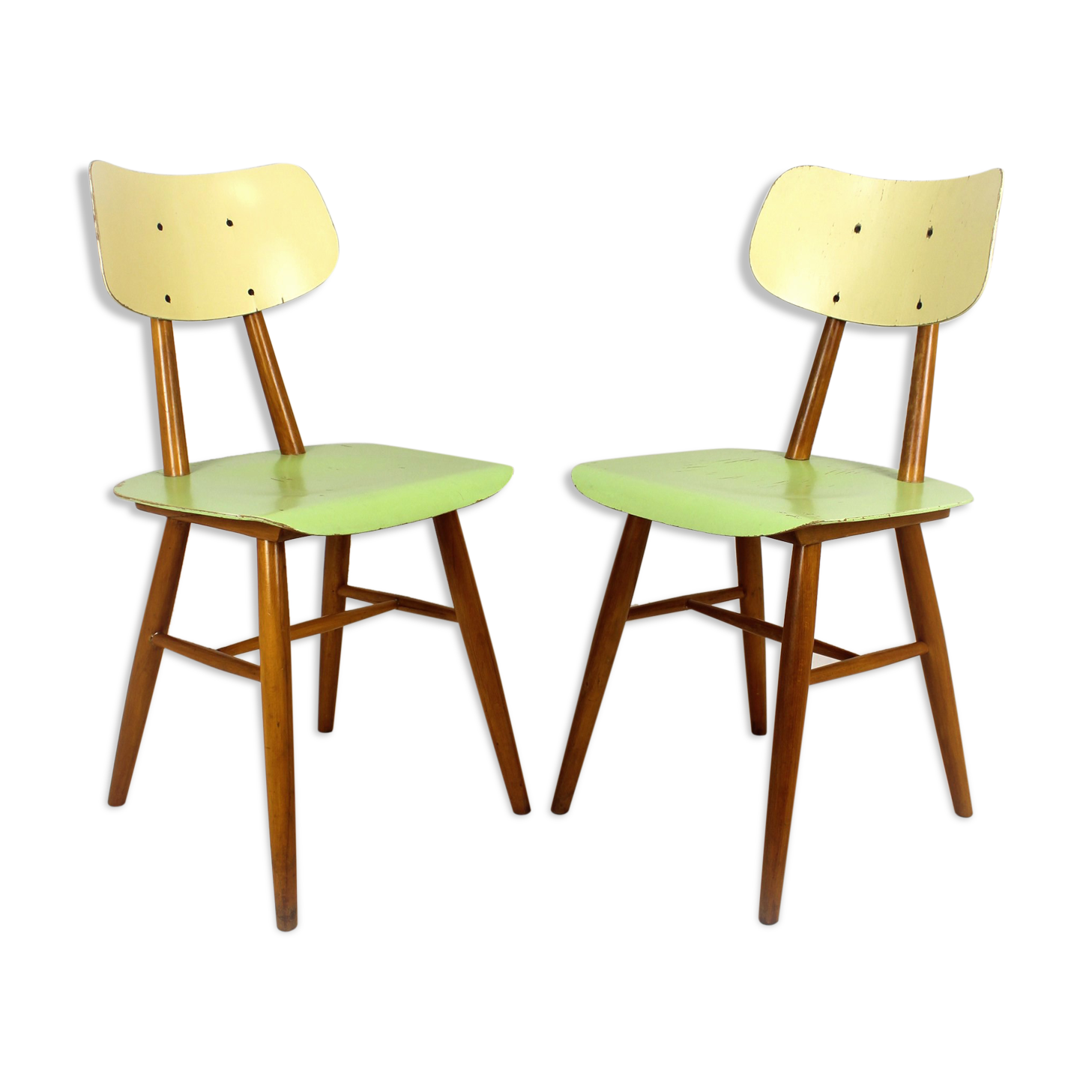 Set of 2 vintage wooden chairs from TON, 1960s