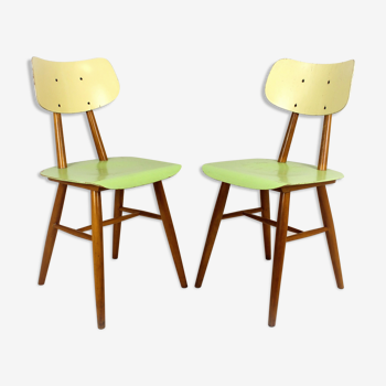 Set of 2 vintage wooden chairs from TON, 1960s