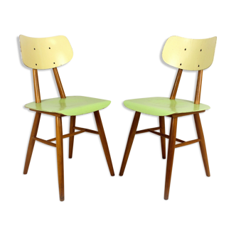 Set of 2 vintage wooden chairs from TON, 1960s