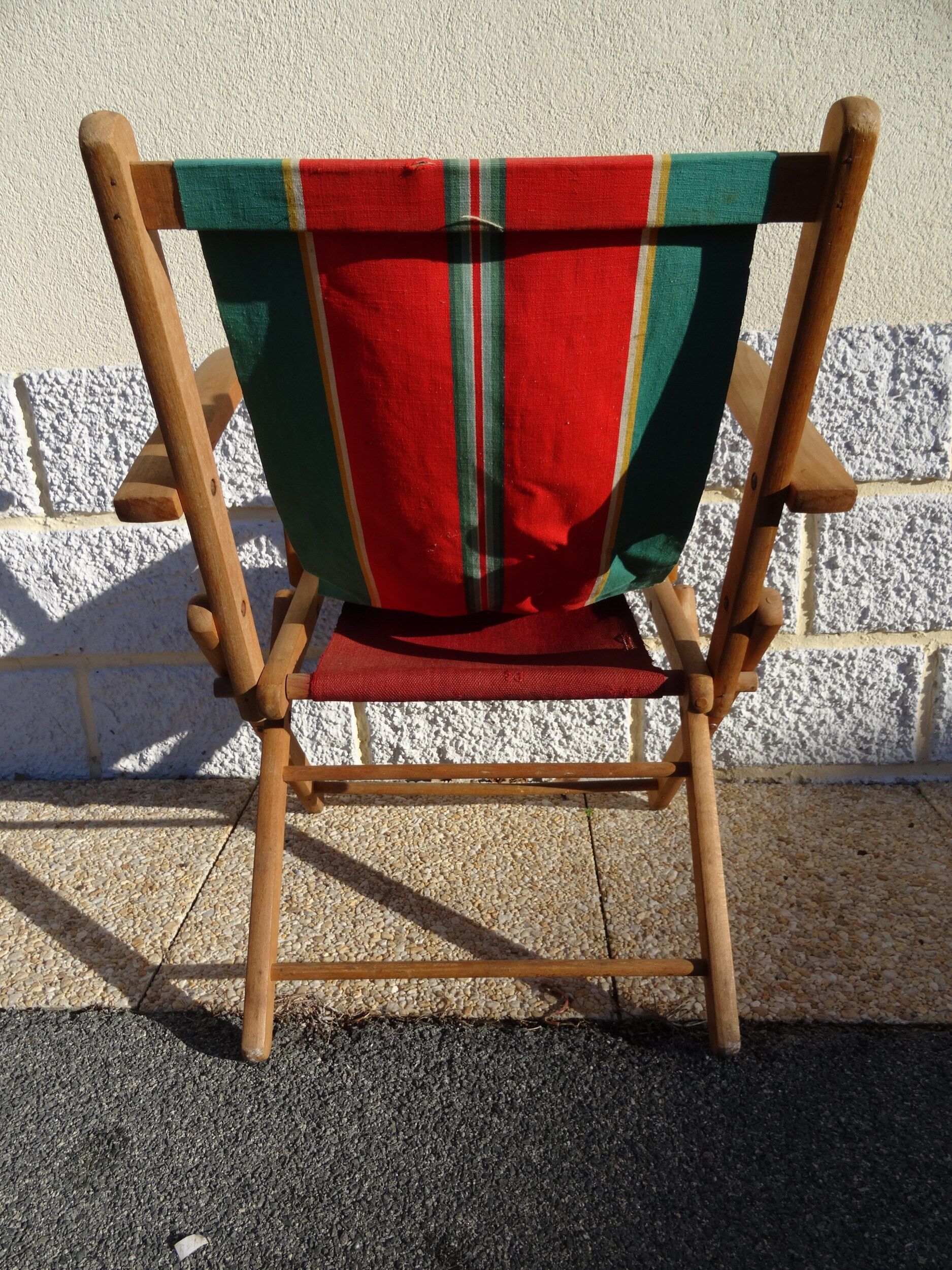 fauteuil pliant toile vintage