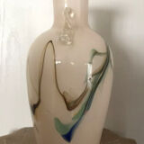 Sulfur glass vase with artistic polychrome inclusion 20.5 cm