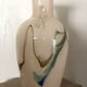 Sulfur glass vase with artistic polychrome inclusion 20.5 cm