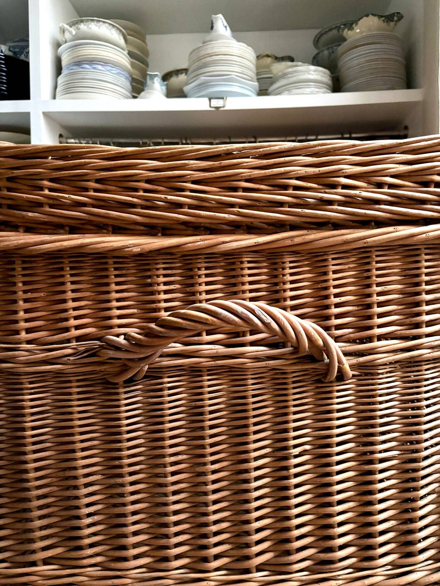 Trunk, chest in woven wicker