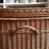 Trunk, chest in woven wicker