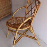 Vintage rattan chair – cross back and vintage spiral seat