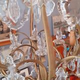 Nineteenth century chandelier with bronze and crystal grapevines.