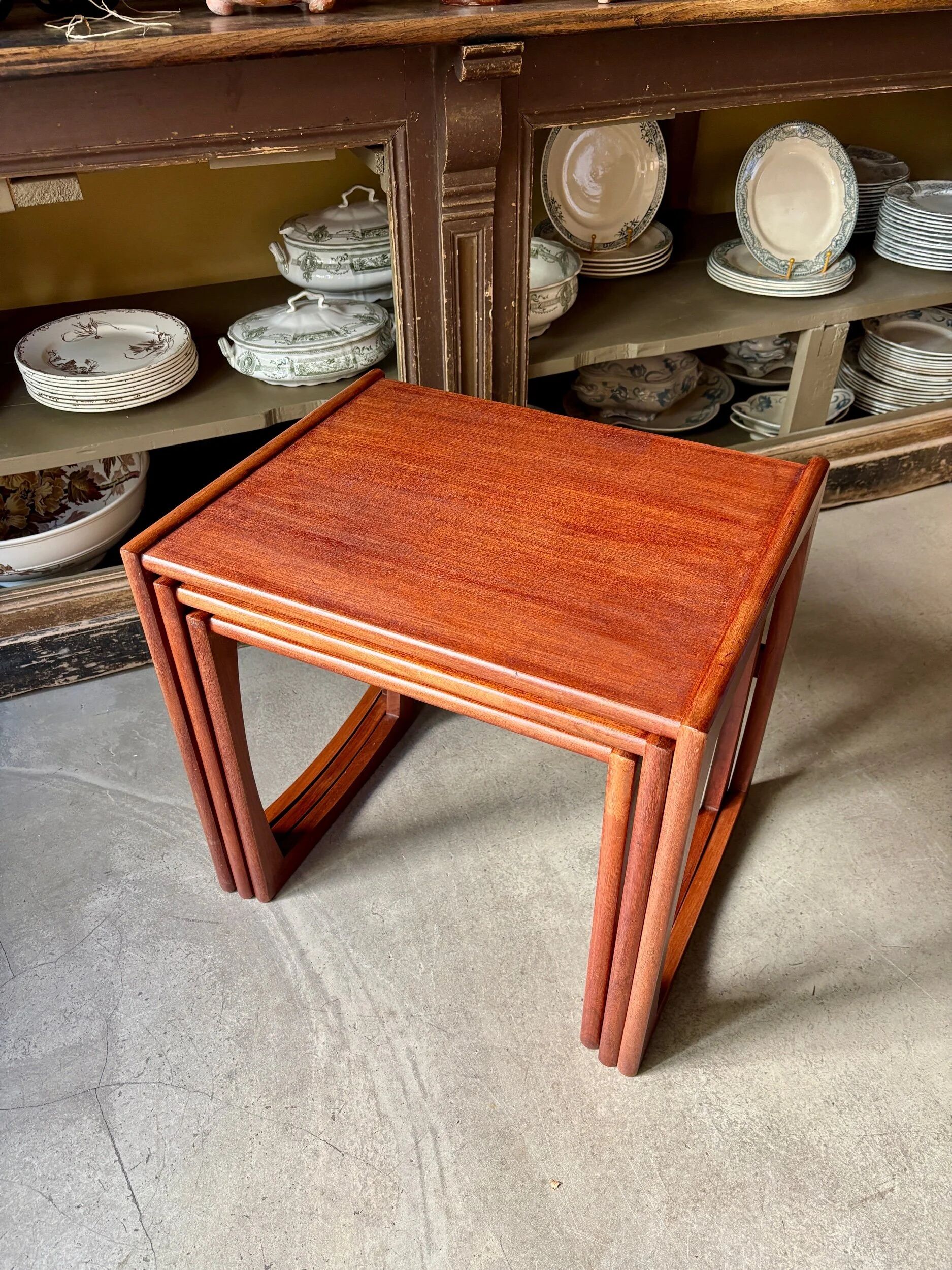 3 nesting coffee tables GPLAN model Quadrille in teak