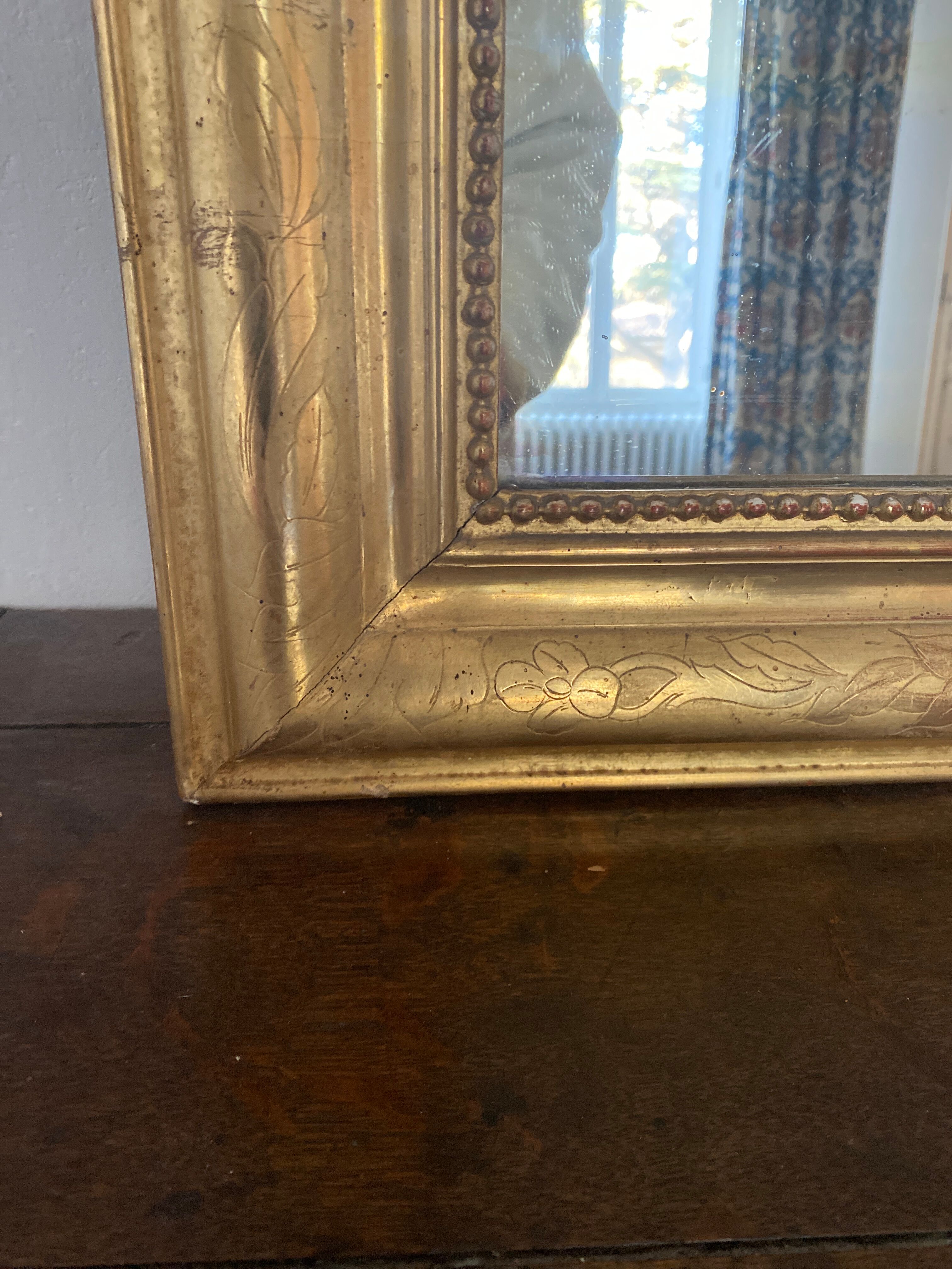 Mirror louis Philippe dore 110x90