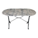Table bistrot ovale marbre et fonte