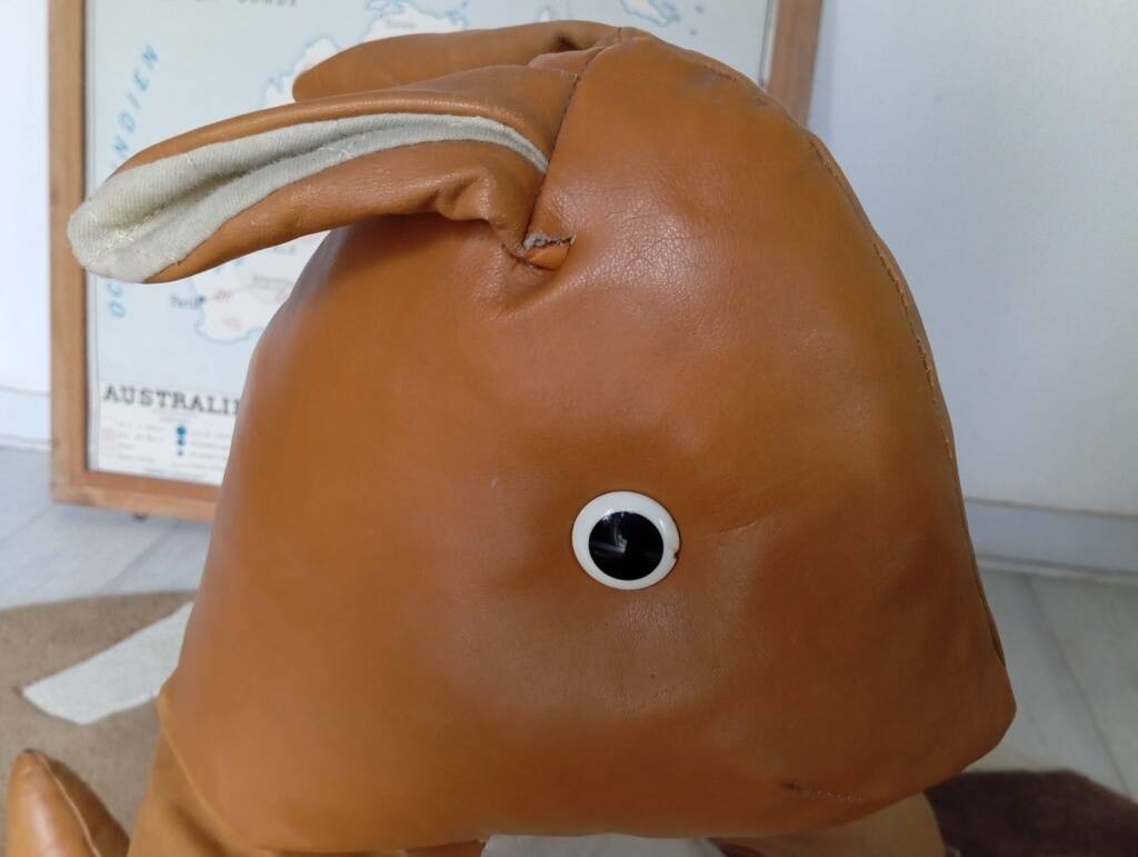 Kangaroo leather magazine rack, 1960s