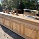Exceptional large oak counter 288 cm