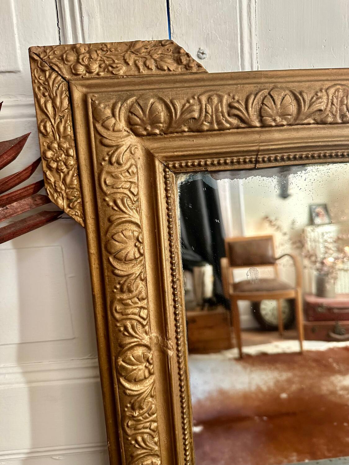 Large 19th century gilded mirror