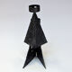 Scandinavian Brutalist Metal Candleholder for Two Candles 1970s