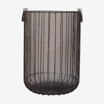 Black braided steel wire basket