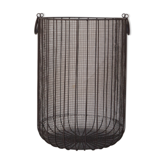 Black braided steel wire basket