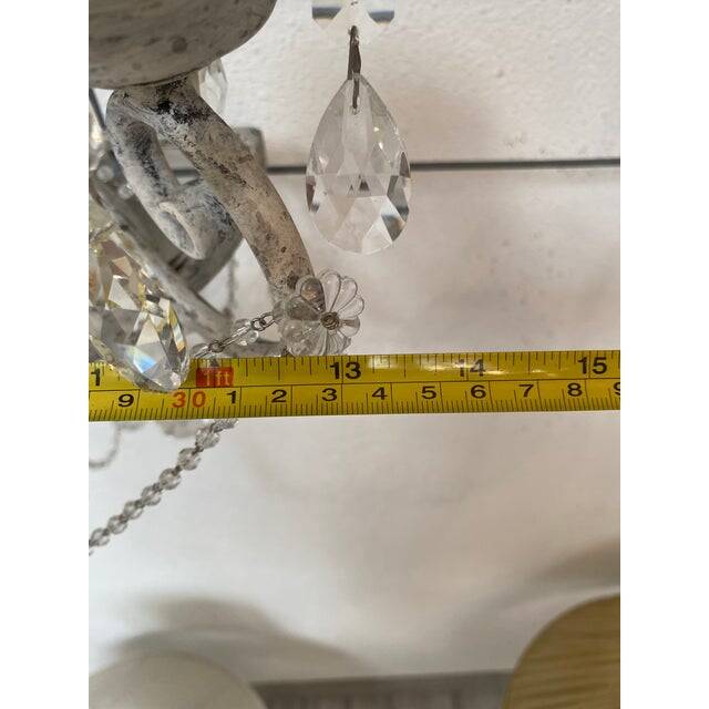 Contemporary florentine wrought iron wall lamp with crystals