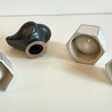 4 eggcups in ceramic period art deco