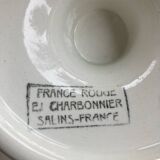 Plate mounted on pedestal Salins France Rouge E. Charbonnier