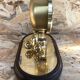 Old clock pendulum 400 days schatz gold metal + bell vintage glass