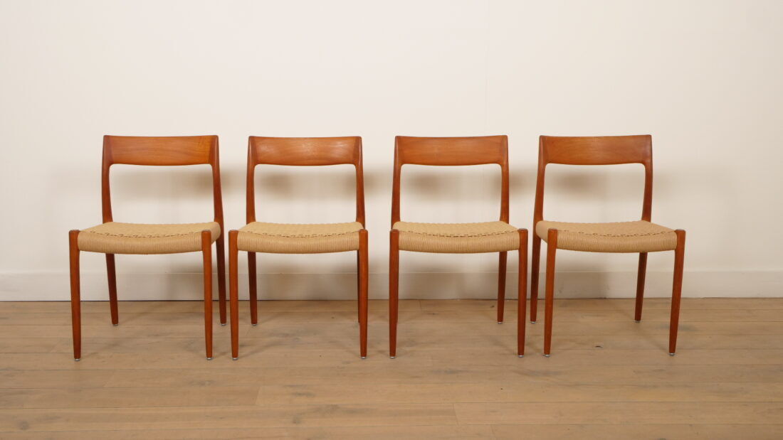 4 x vintage dining chairs | Niels Otto Møller | Model 77