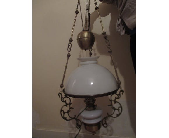 Opaline hanging lamp