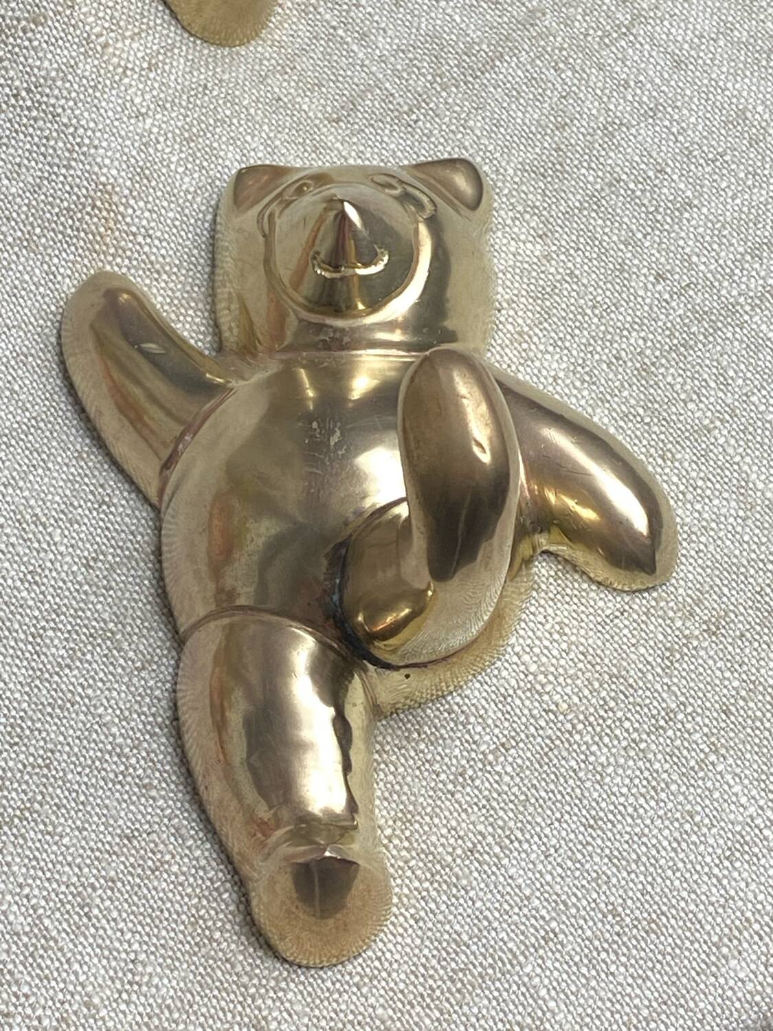 Solid brass panda-shaped wall hooks