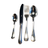 Shiny silver metal cutlery set