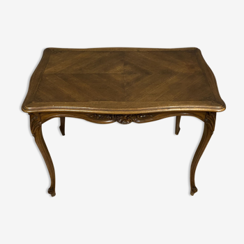 Table de salon Louis XV, rocaille en noyer vers 1850